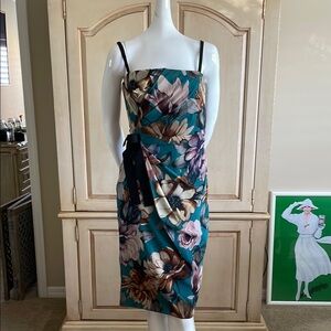 D&G Floral Midi Dress - Teal and Pink